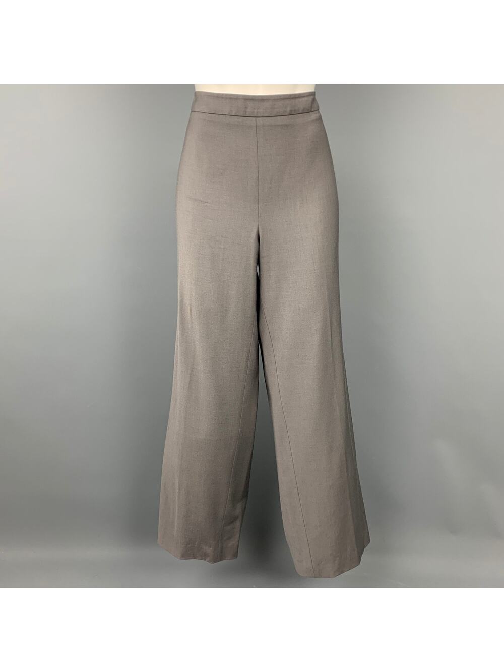 ARMANI COLLEZIONI Size 14 Grey Wool Blend Wide Leg Dress Pants